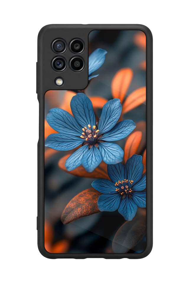 Samsung Galaxy M22 Uyumlu Cicek Tasarımlı Glossy Premium Kılıf