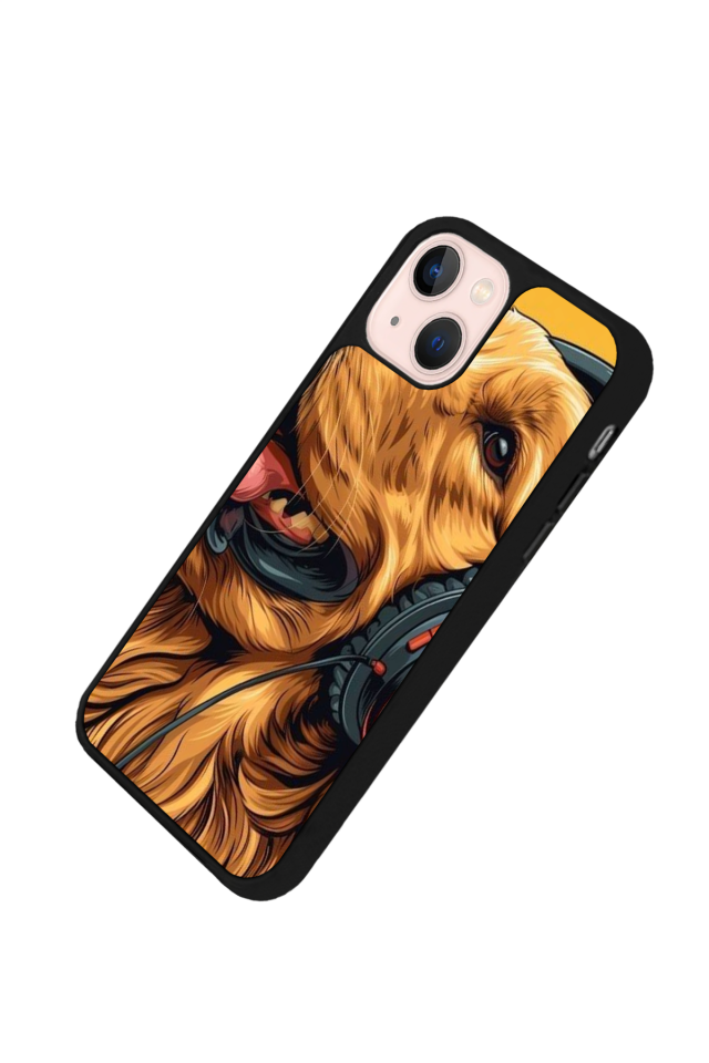 iPhone 14 Plus Uyumlu Golden Kopek Tasarımlı Glossy Premium Kılıf