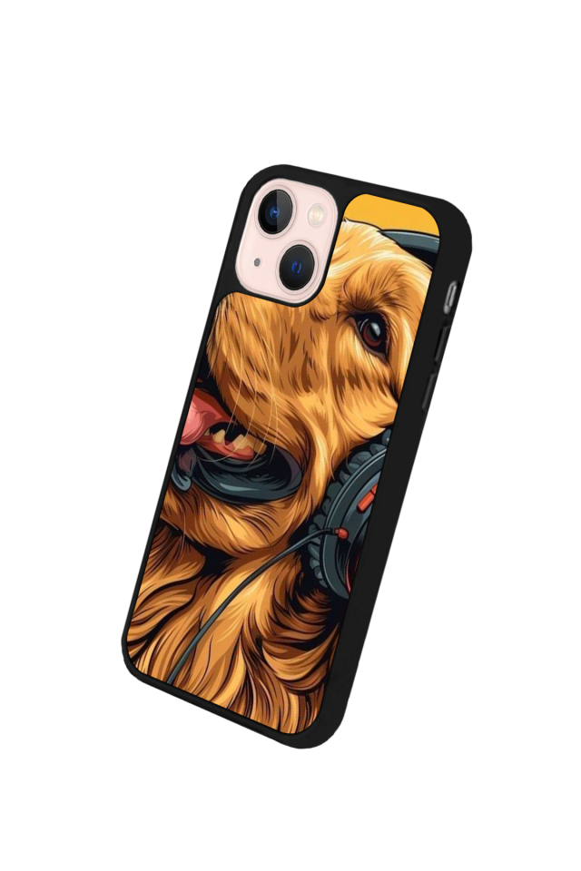 iPhone 14 Plus Uyumlu Golden Kopek Tasarımlı Glossy Premium Kılıf