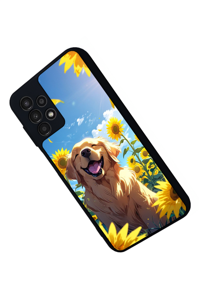 Samsung Galaxy A23 Uyumlu Golden Kopek Tasarımlı Glossy Premium Kılıf