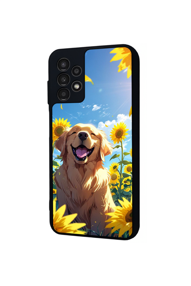 Samsung Galaxy A23 Uyumlu Golden Kopek Tasarımlı Glossy Premium Kılıf