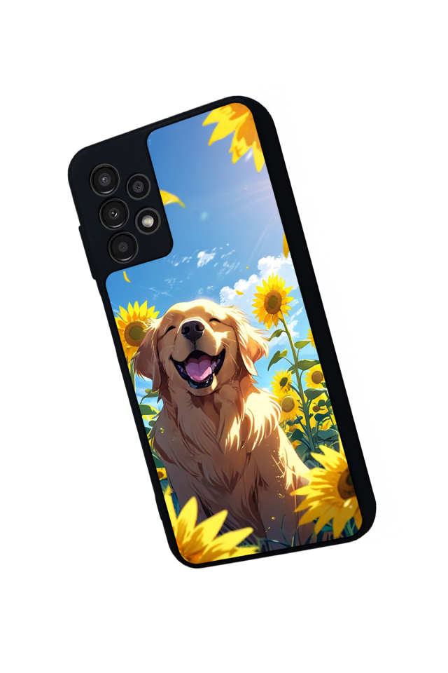 Samsung Galaxy A23 Uyumlu Golden Kopek Tasarımlı Glossy Premium Kılıf