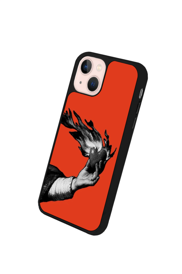 iPhone 13 Mini Uyumlu Kirmizi Tasarımlı Glossy Premium Kılıf