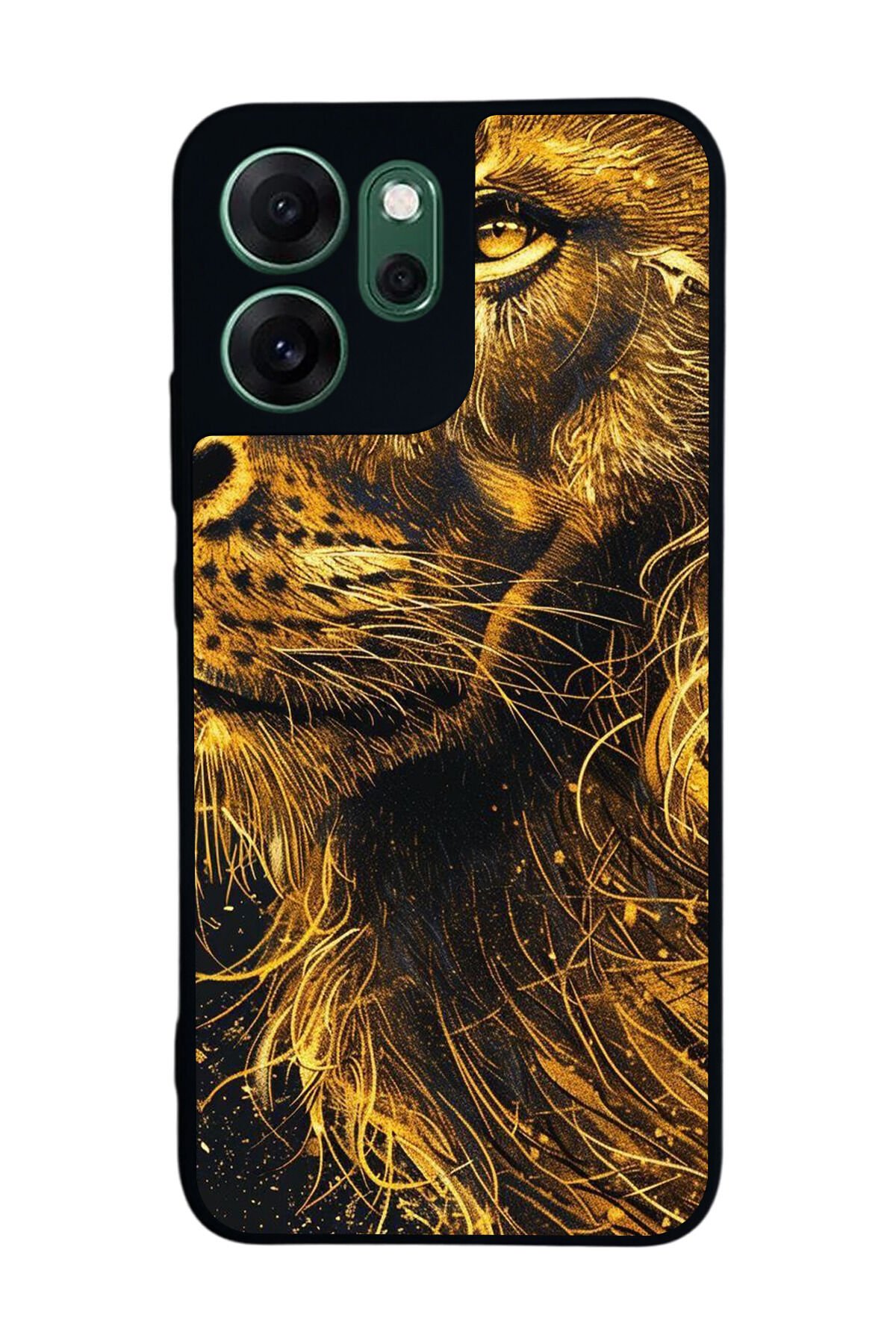 Oppo Reno 14F Uyumlu Aslan Tasarımlı Glossy Premium Kılıf