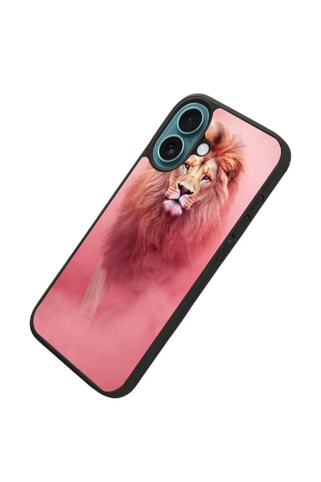 iPhone 16 Plus Uyumlu Aslan Tasarımlı Glossy Premium Kılıf