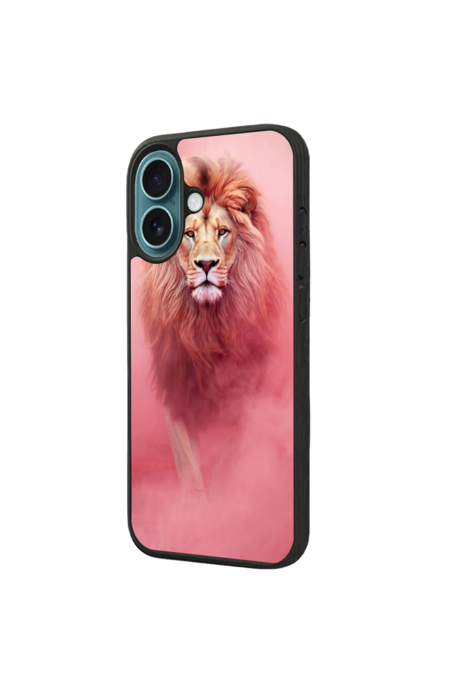 iPhone 16 Plus Uyumlu Aslan Tasarımlı Glossy Premium Kılıf