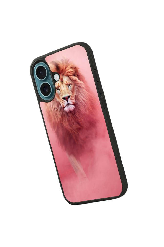 iPhone 16 Plus Uyumlu Aslan Tasarımlı Glossy Premium Kılıf
