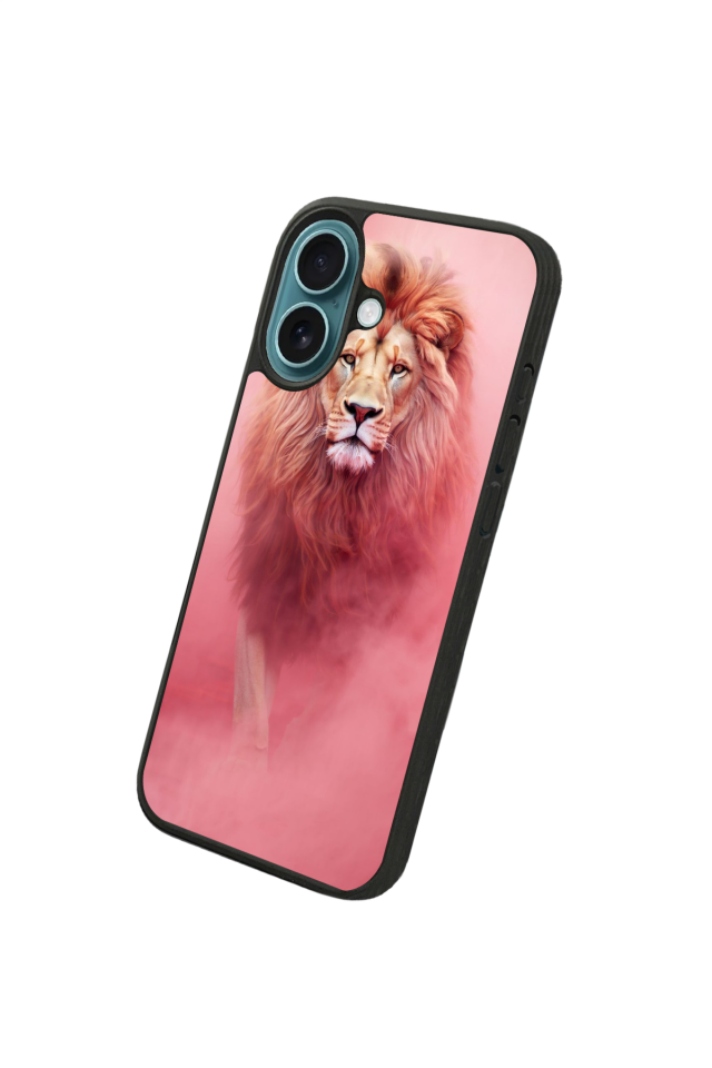 iPhone 16 Plus Uyumlu Aslan Tasarımlı Glossy Premium Kılıf