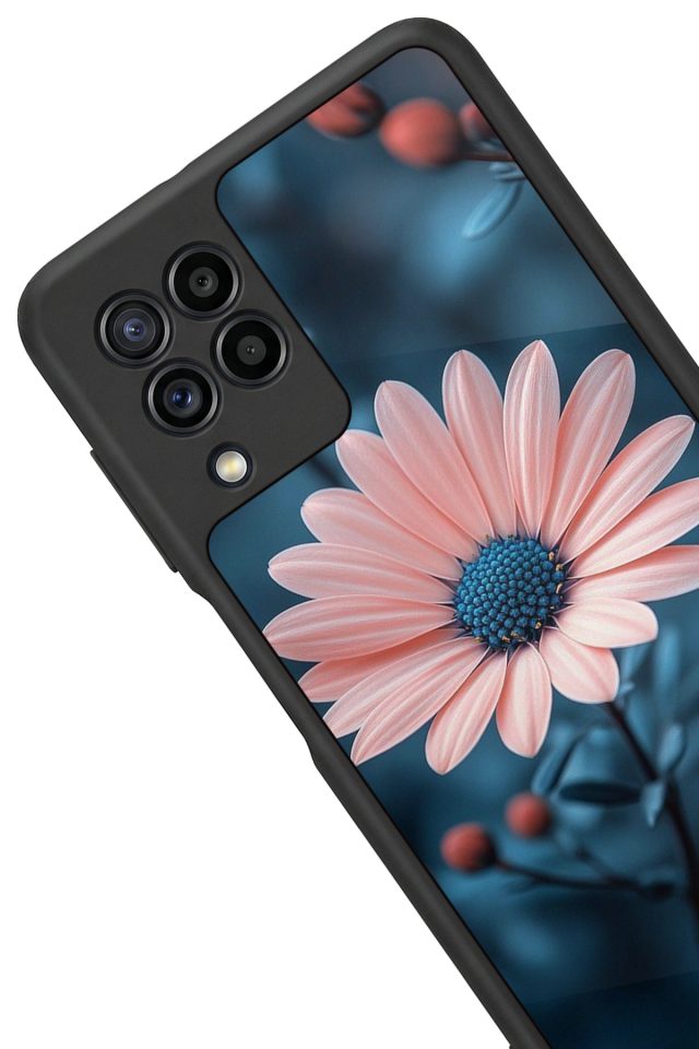 Samsung Galaxy M22 Uyumlu Cicek Tasarımlı Glossy Premium Kılıf