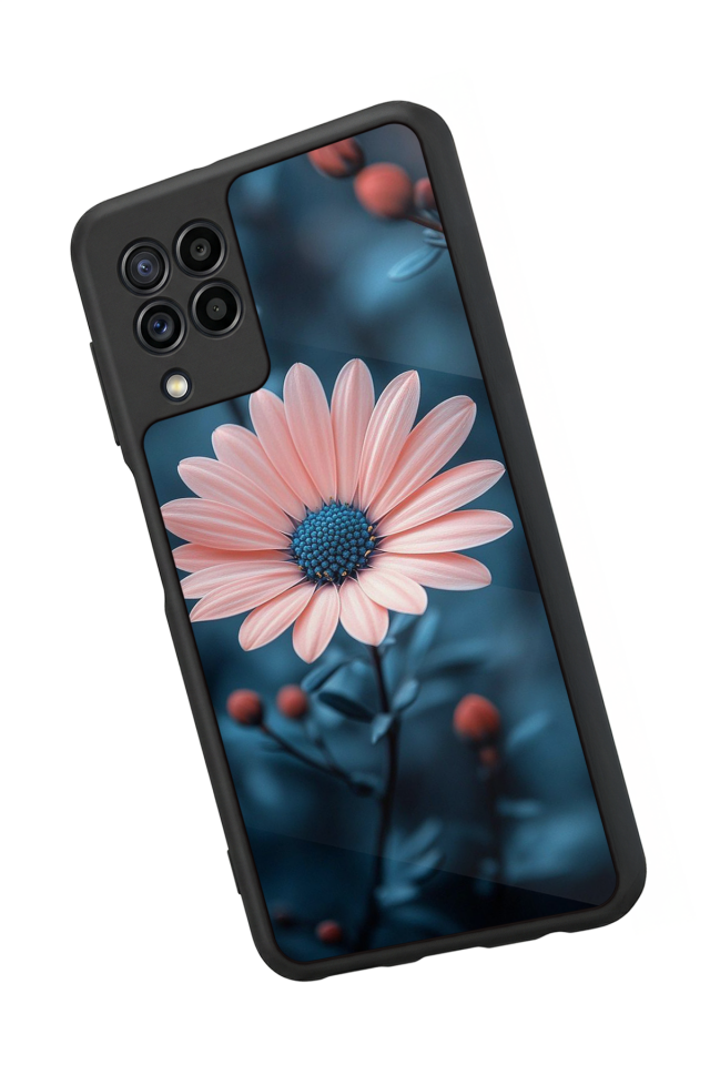 Samsung Galaxy M22 Uyumlu Cicek Tasarımlı Glossy Premium Kılıf