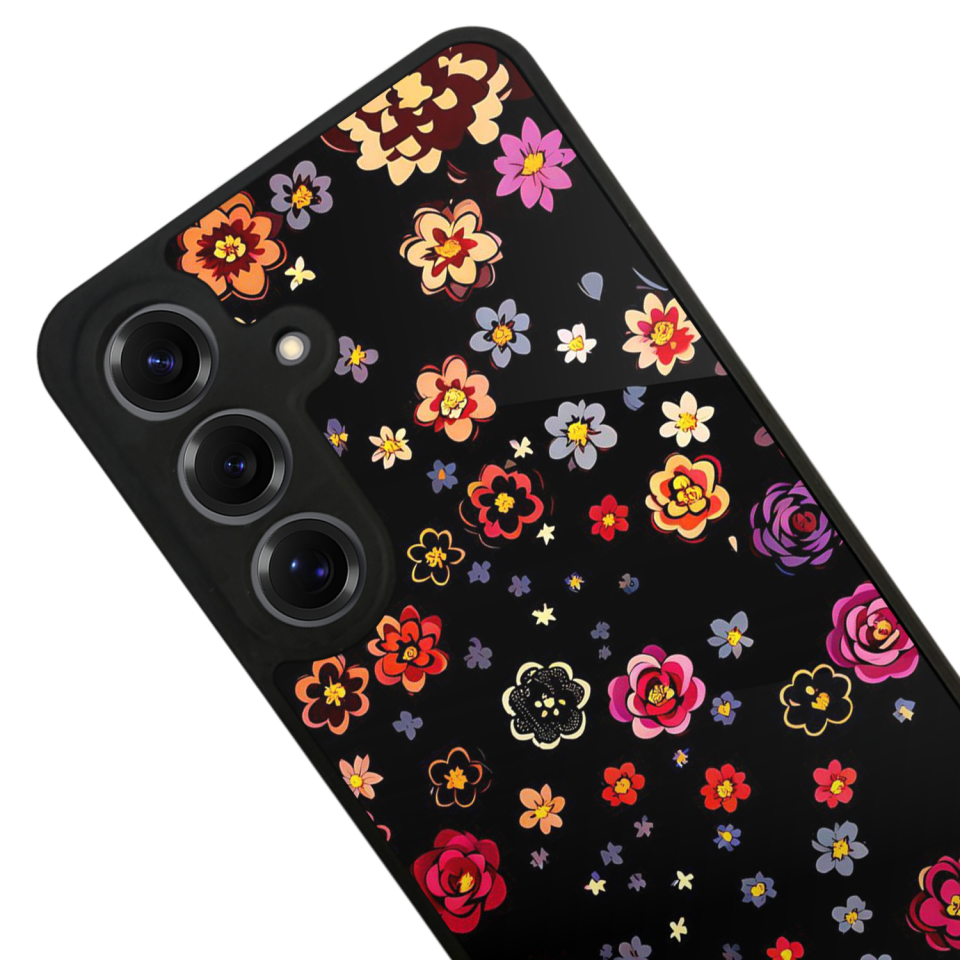 Samsung Galaxy S25 Uyumlu Floral Tasarımlı Glossy Premium Kılıf