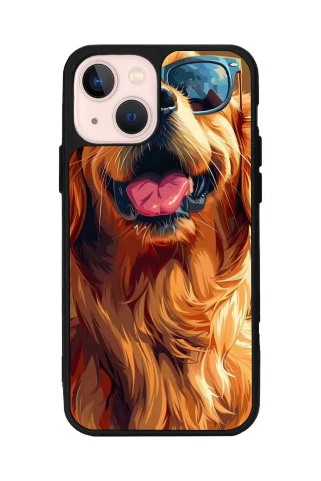 iPhone 14 Plus Uyumlu Golden Kopek Tasarımlı Glossy Premium Kılıf