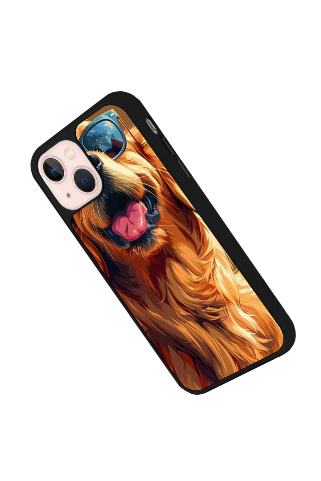 iPhone 14 Plus Uyumlu Golden Kopek Tasarımlı Glossy Premium Kılıf