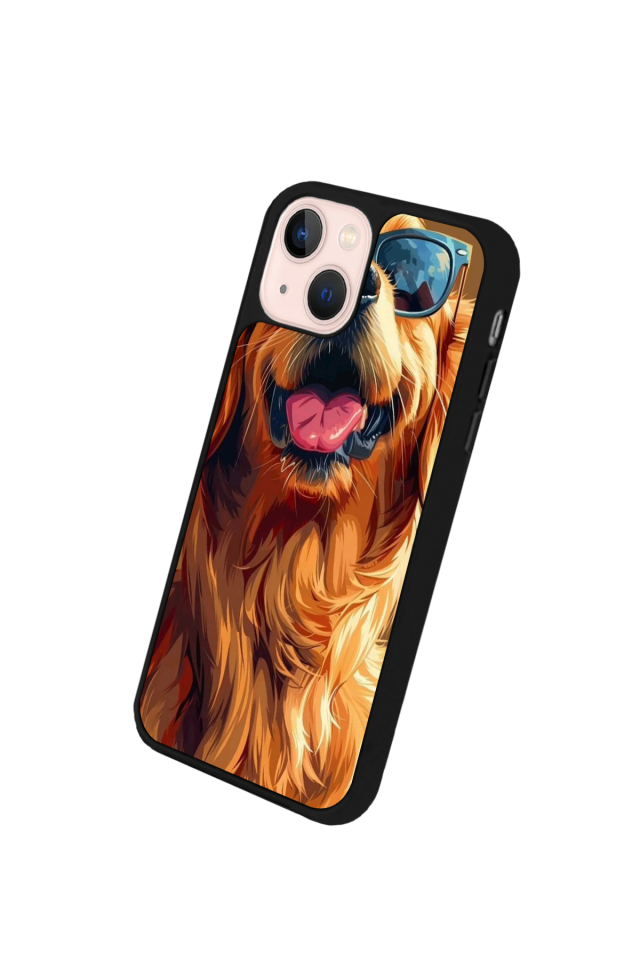 iPhone 14 Plus Uyumlu Golden Kopek Tasarımlı Glossy Premium Kılıf