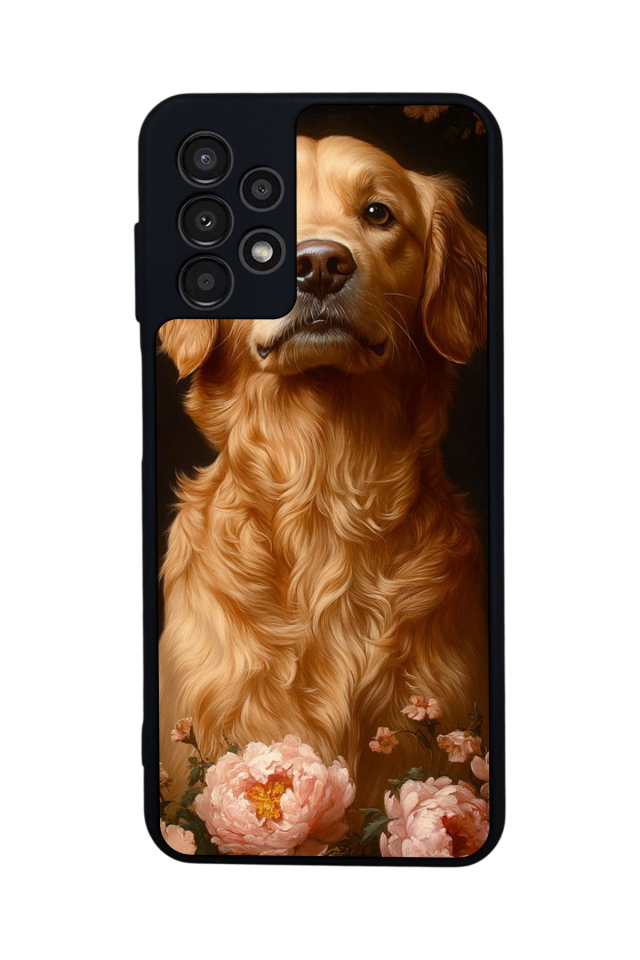 Samsung Galaxy A23 Uyumlu Golden Kopek Tasarımlı Glossy Premium Kılıf