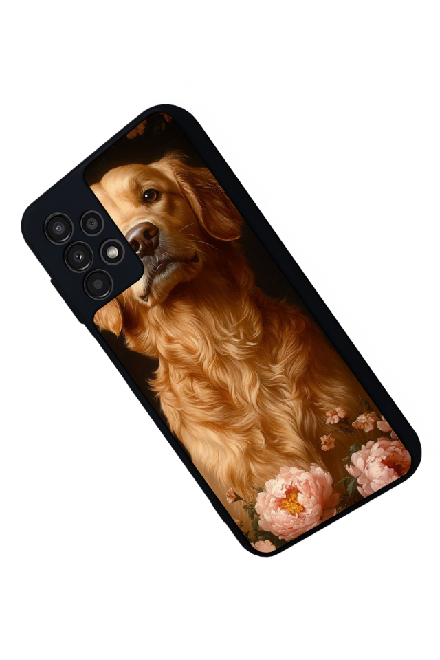 Samsung Galaxy A23 Uyumlu Golden Kopek Tasarımlı Glossy Premium Kılıf