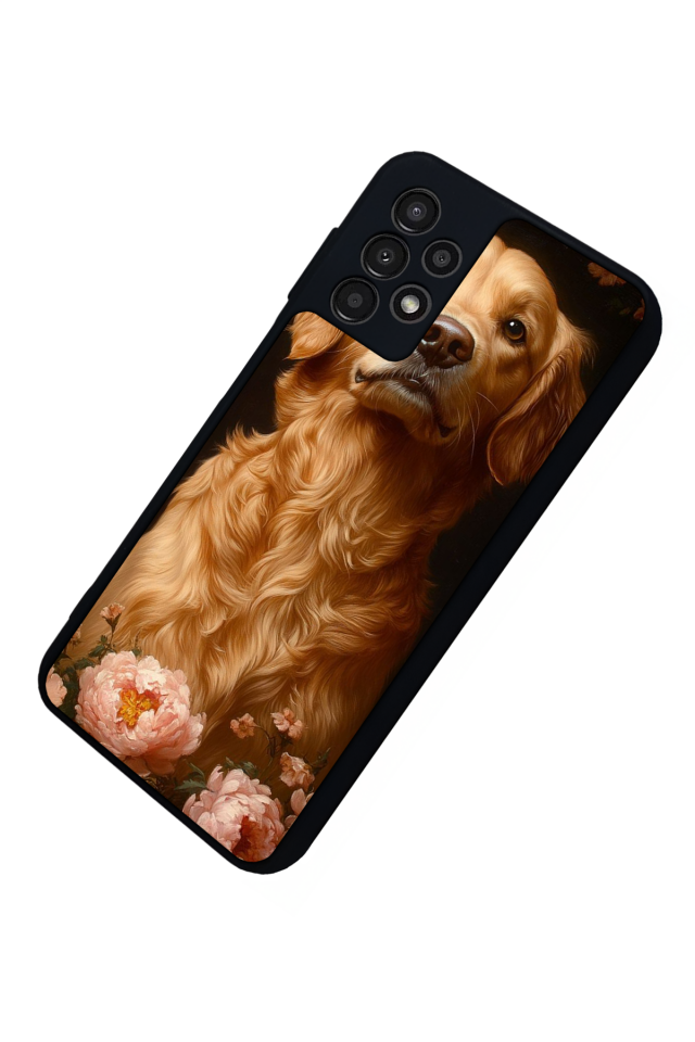 Samsung Galaxy A23 Uyumlu Golden Kopek Tasarımlı Glossy Premium Kılıf