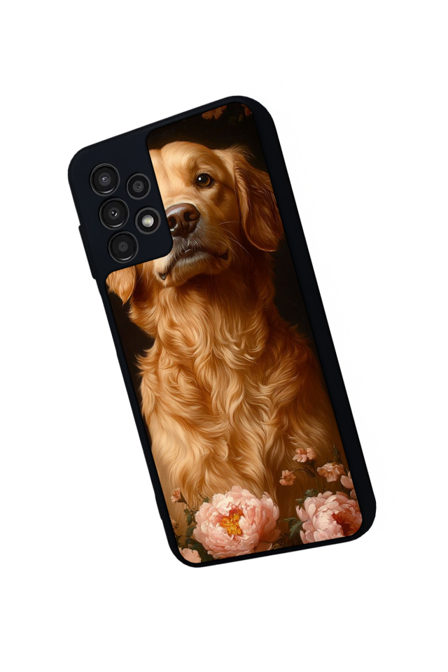 Samsung Galaxy A23 Uyumlu Golden Kopek Tasarımlı Glossy Premium Kılıf