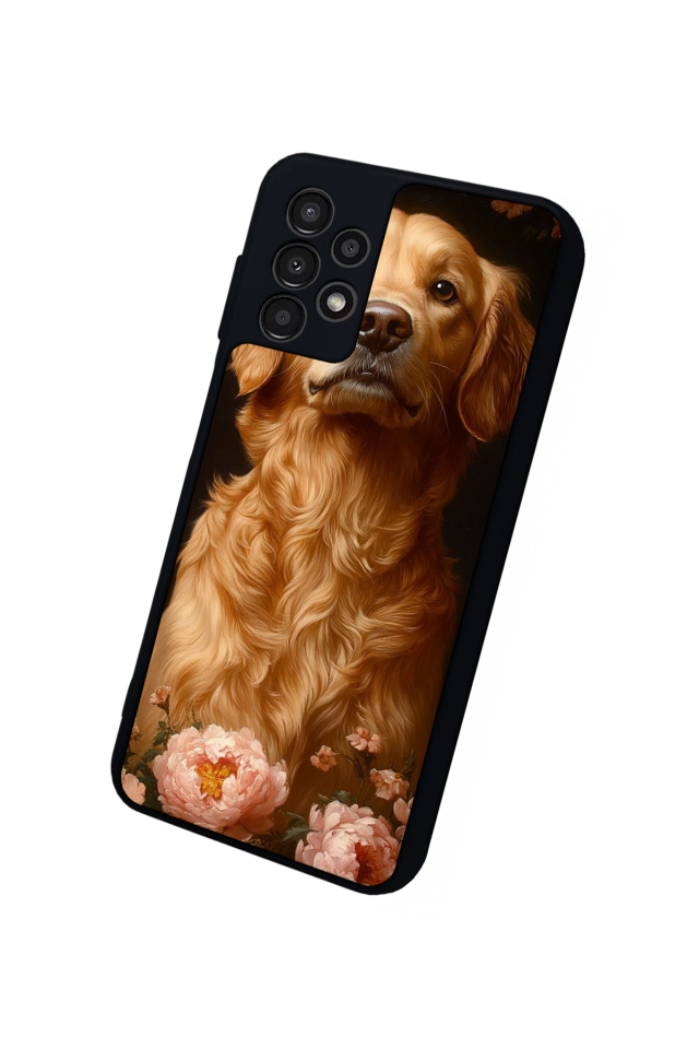 Samsung Galaxy A23 Uyumlu Golden Kopek Tasarımlı Glossy Premium Kılıf