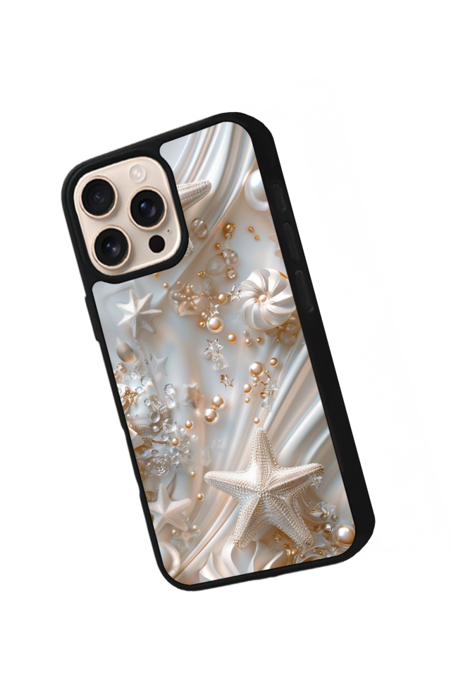 iPhone 16 Pro Uyumlu  İnci Tasarımlı Glossy Premium Kılıf