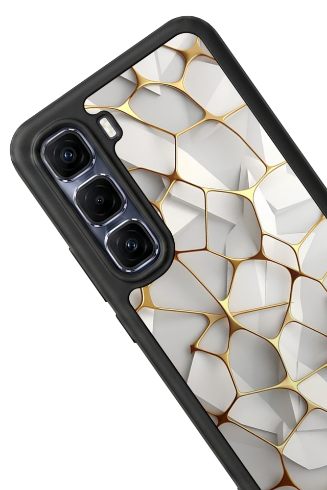 Infinix Hot 60 Pro Plus Uyumlu Mermer Marble Tasarımlı Glossy Premium Kılıf