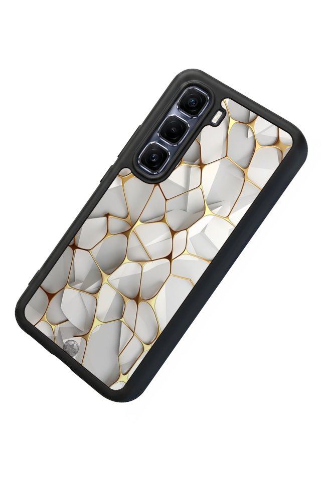 Infinix Hot 60 Pro Plus Uyumlu Mermer Marble Tasarımlı Glossy Premium Kılıf