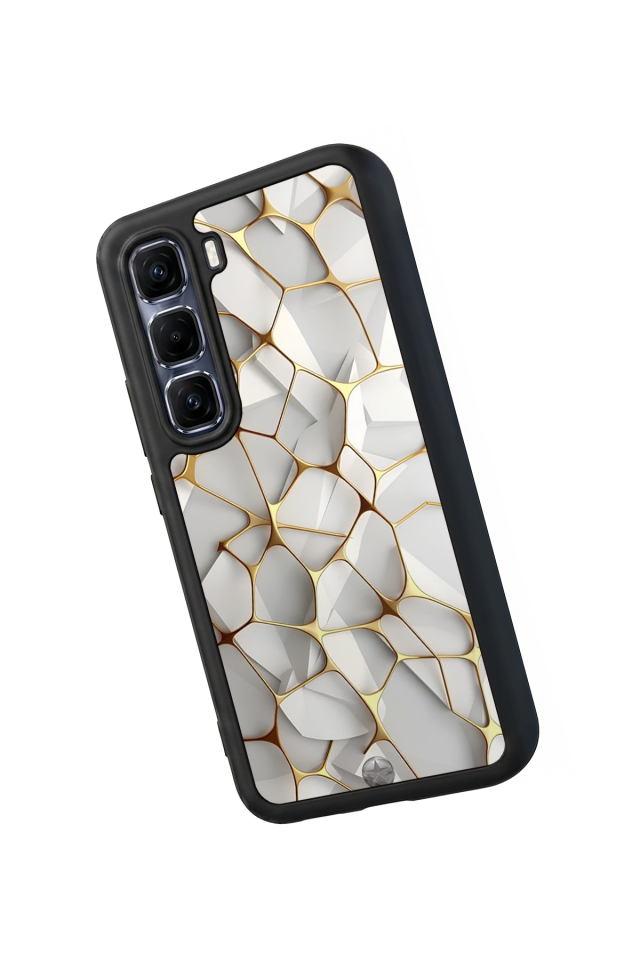 Infinix Hot 60 Pro Plus Uyumlu Mermer Marble Tasarımlı Glossy Premium Kılıf
