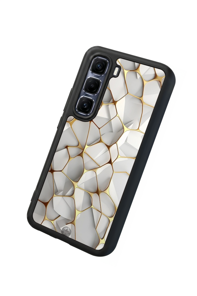 Infinix Hot 60 Pro Plus Uyumlu Mermer Marble Tasarımlı Glossy Premium Kılıf