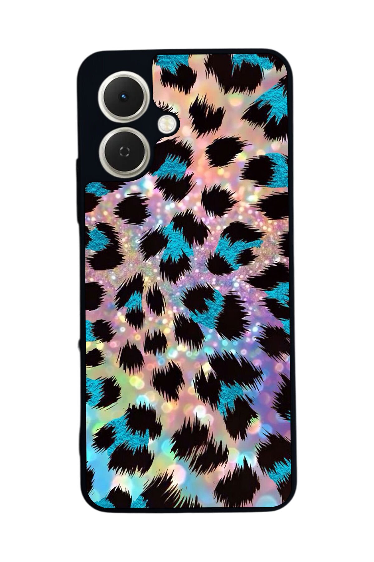 Tecno Spark GO 2 Uyumlu Hologram Leopar Tasarımlı Glossy Premium Kılıf