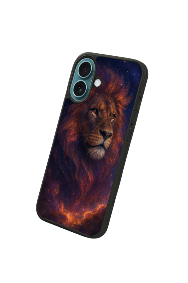 iPhone 16 Plus Uyumlu Aslan Tasarımlı Glossy Premium Kılıf