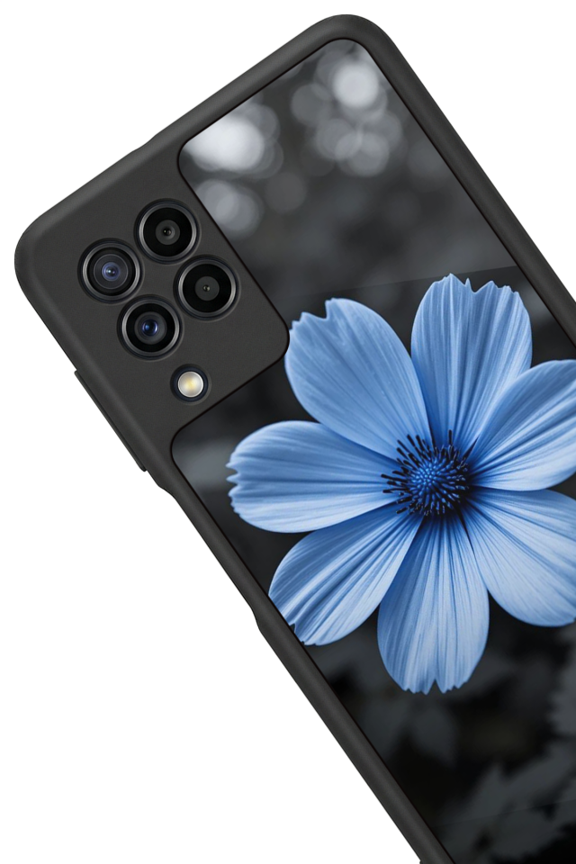 Samsung Galaxy M22 Uyumlu Cicek Tasarımlı Glossy Premium Kılıf