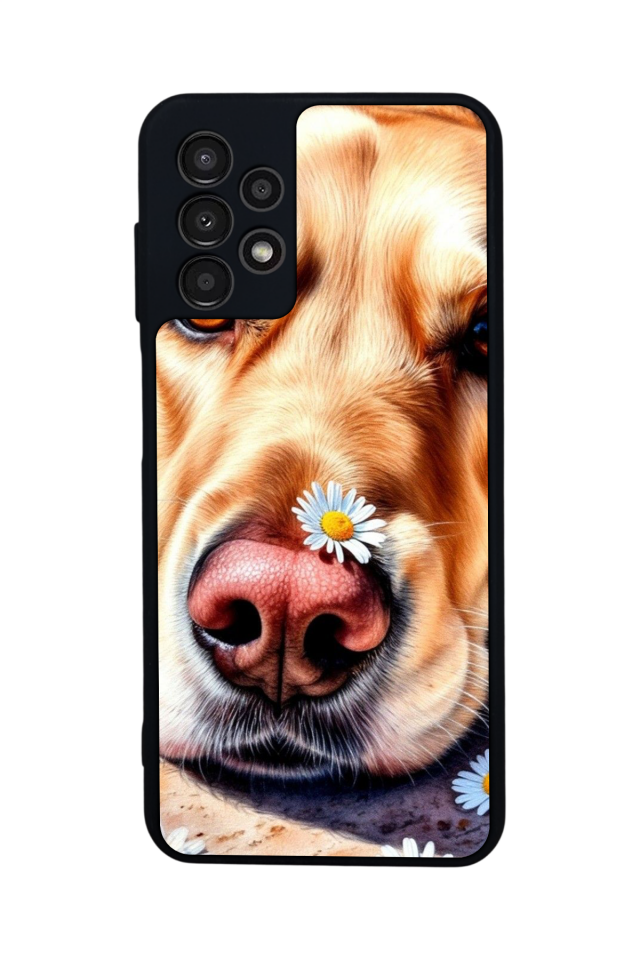 Samsung Galaxy A23 Uyumlu Golden Kopek Tasarımlı Glossy Premium Kılıf