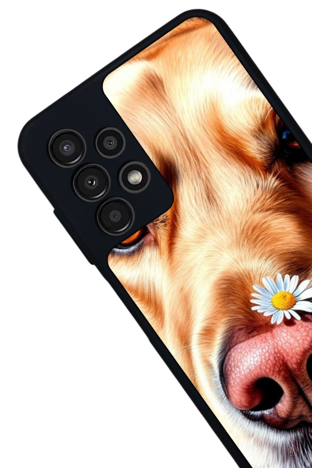 Samsung Galaxy A23 Uyumlu Golden Kopek Tasarımlı Glossy Premium Kılıf