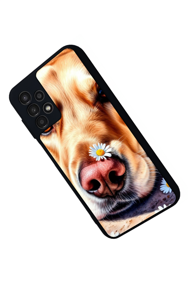 Samsung Galaxy A23 Uyumlu Golden Kopek Tasarımlı Glossy Premium Kılıf