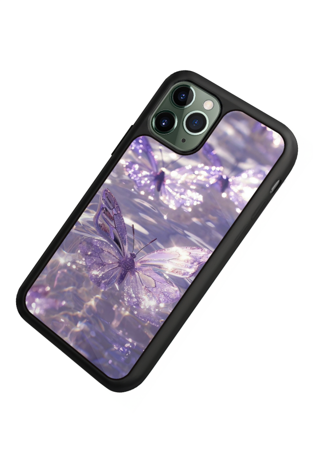 iPhone 11 Pro Max Uyumlu Kelebek Tasarımlı Glossy Premium Kılıf