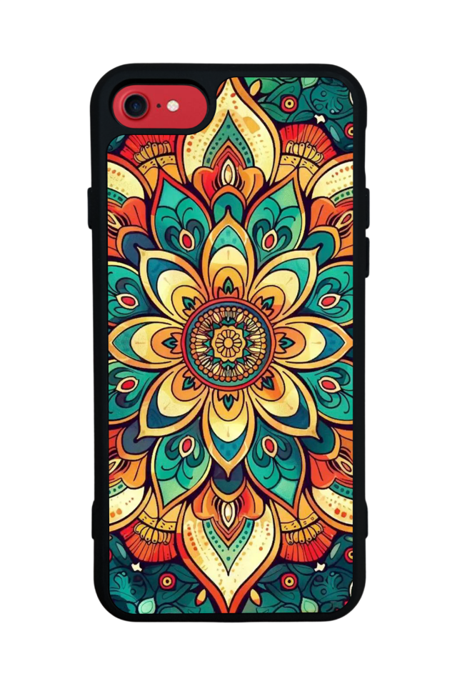 iPhone 8 Uyumlu Mandala Tasarımlı Glossy Premium Kılıf
