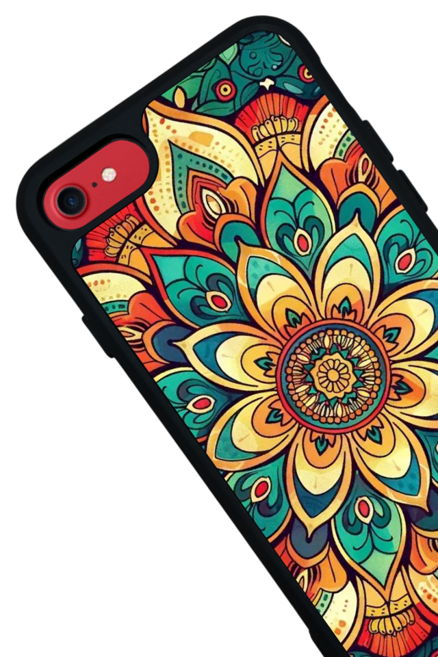 iPhone 8 Uyumlu Mandala Tasarımlı Glossy Premium Kılıf