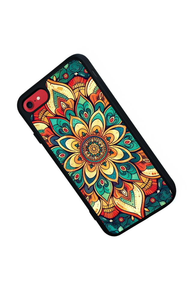 iPhone 8 Uyumlu Mandala Tasarımlı Glossy Premium Kılıf