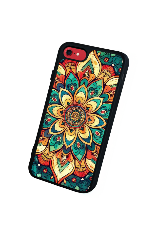 iPhone 8 Uyumlu Mandala Tasarımlı Glossy Premium Kılıf