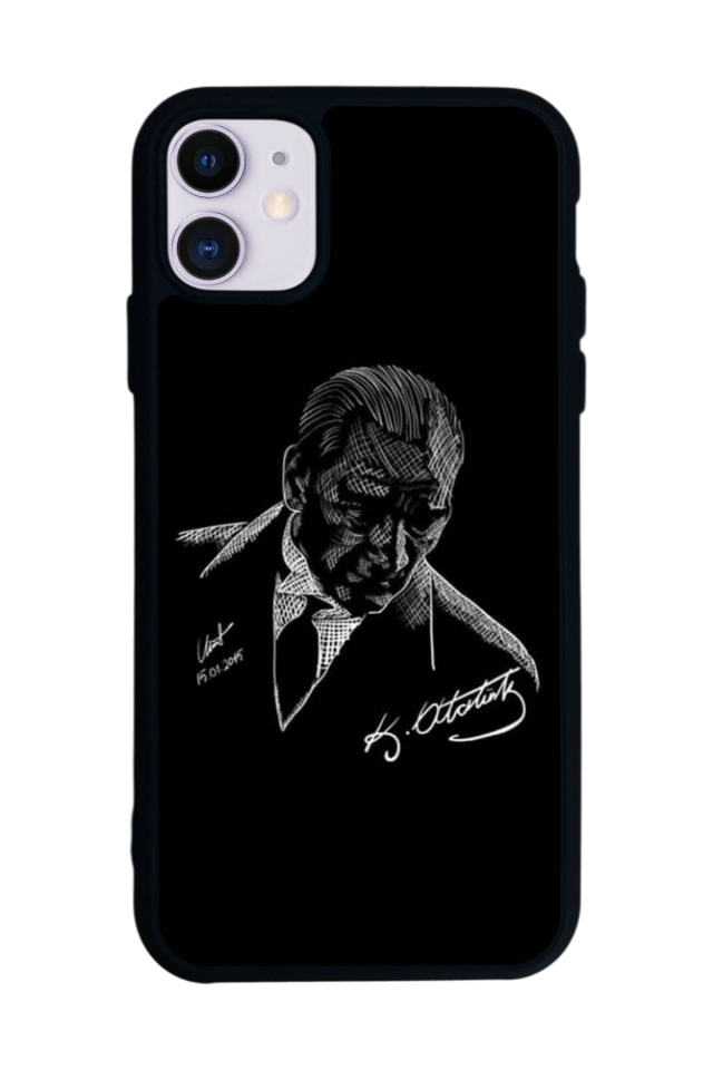 iPhone 11 Uyumlu Mustafa Kemal Ataturk Tasarımlı Glossy Premium Kılıf