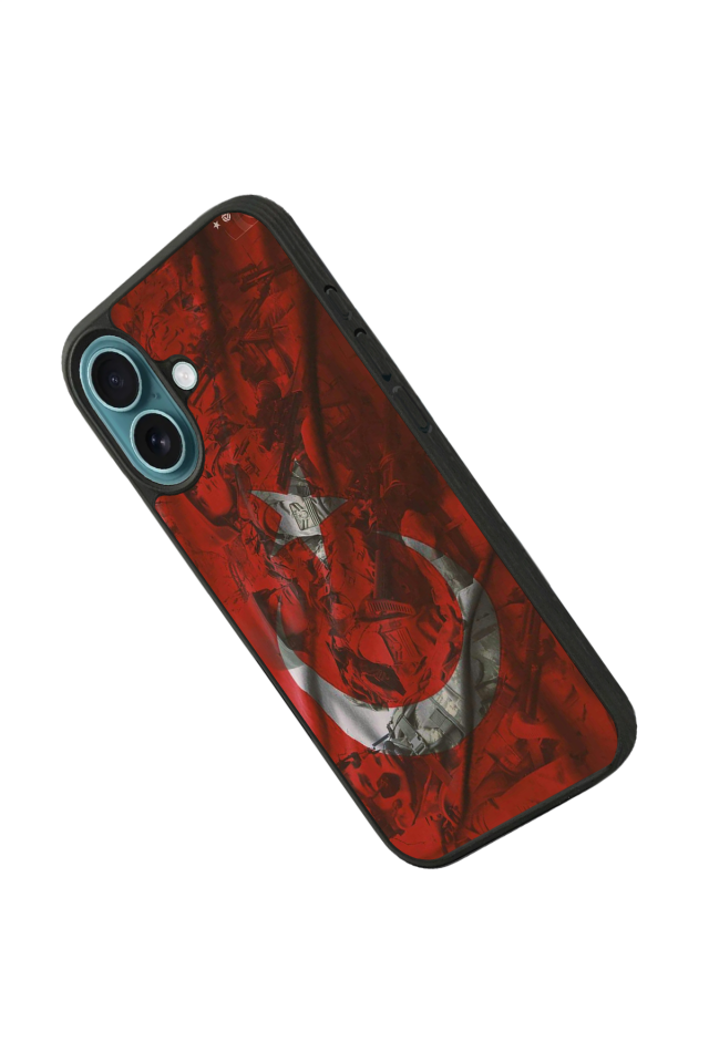 iPhone 16 Uyumlu Türk Bayragi Tasarımlı Glossy Premium Kılıf