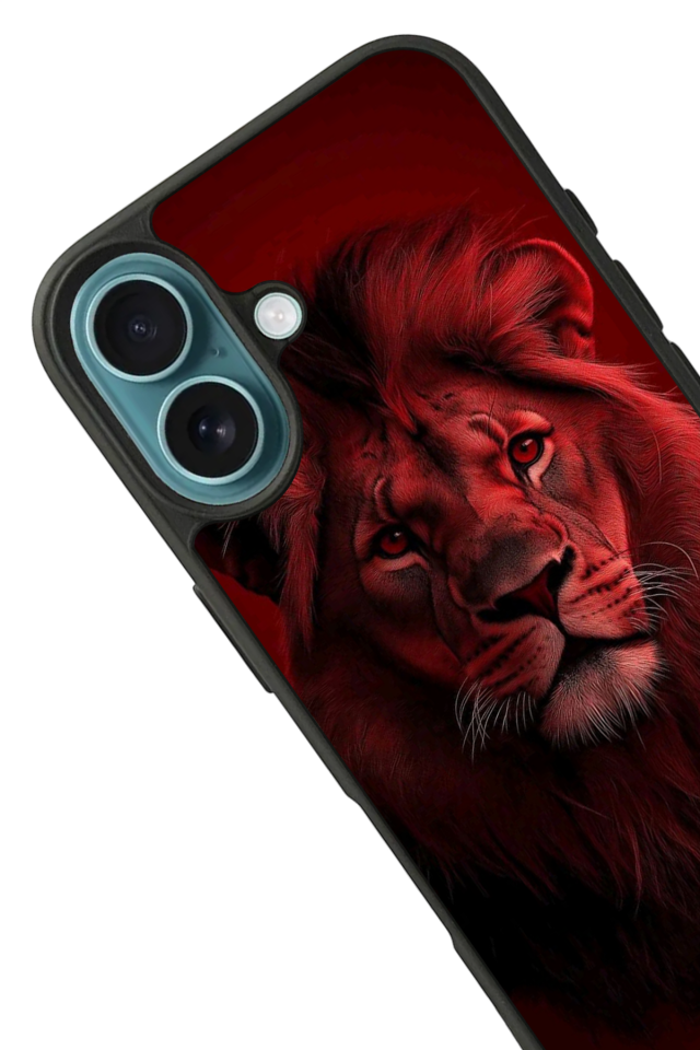 iPhone 16 Plus Uyumlu Aslan Tasarımlı Glossy Premium Kılıf