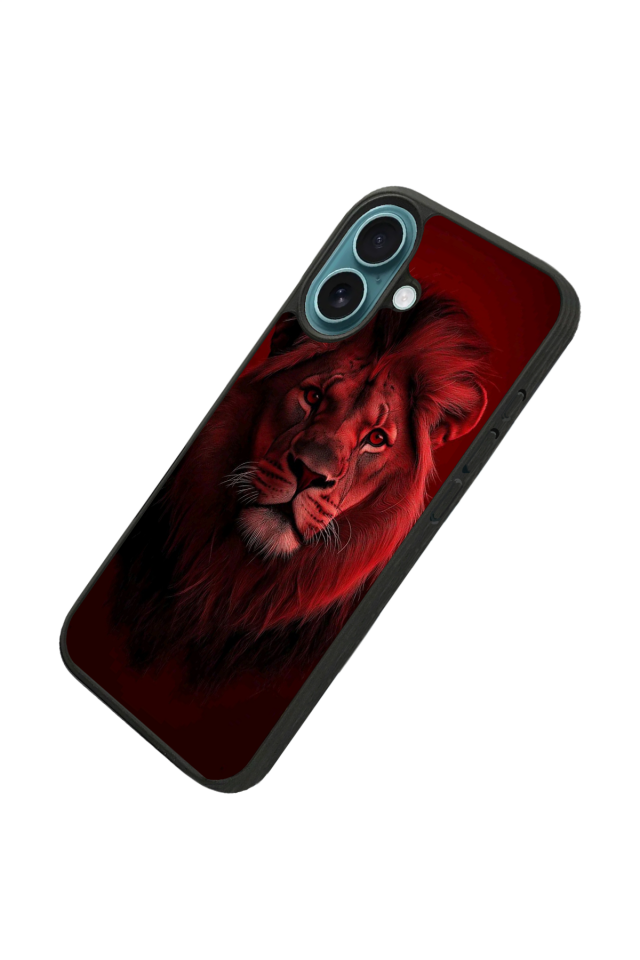 iPhone 16 Plus Uyumlu Aslan Tasarımlı Glossy Premium Kılıf