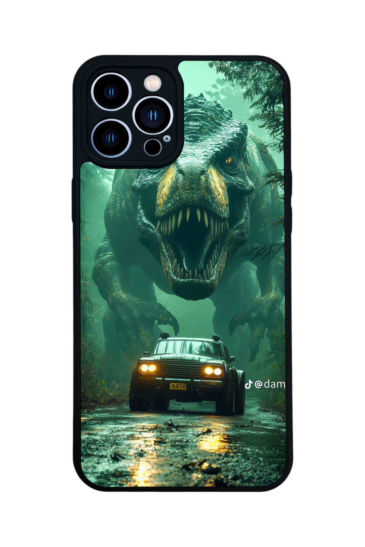 iPhone 12 Pro Max Uyumlu Dinazor Tasarımlı Glossy Premium Kılıf