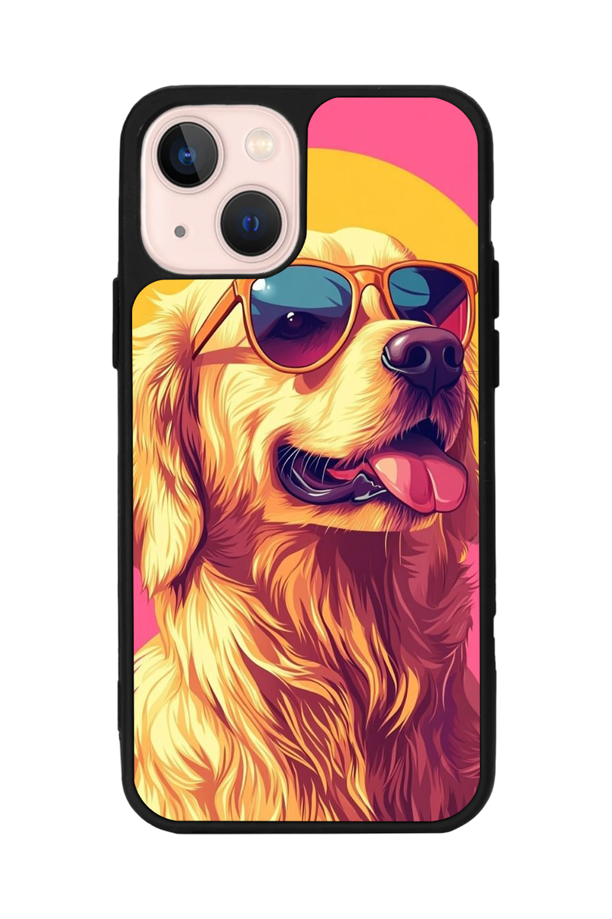 iPhone 14 Plus Uyumlu Golden Kopek Tasarımlı Glossy Premium Kılıf