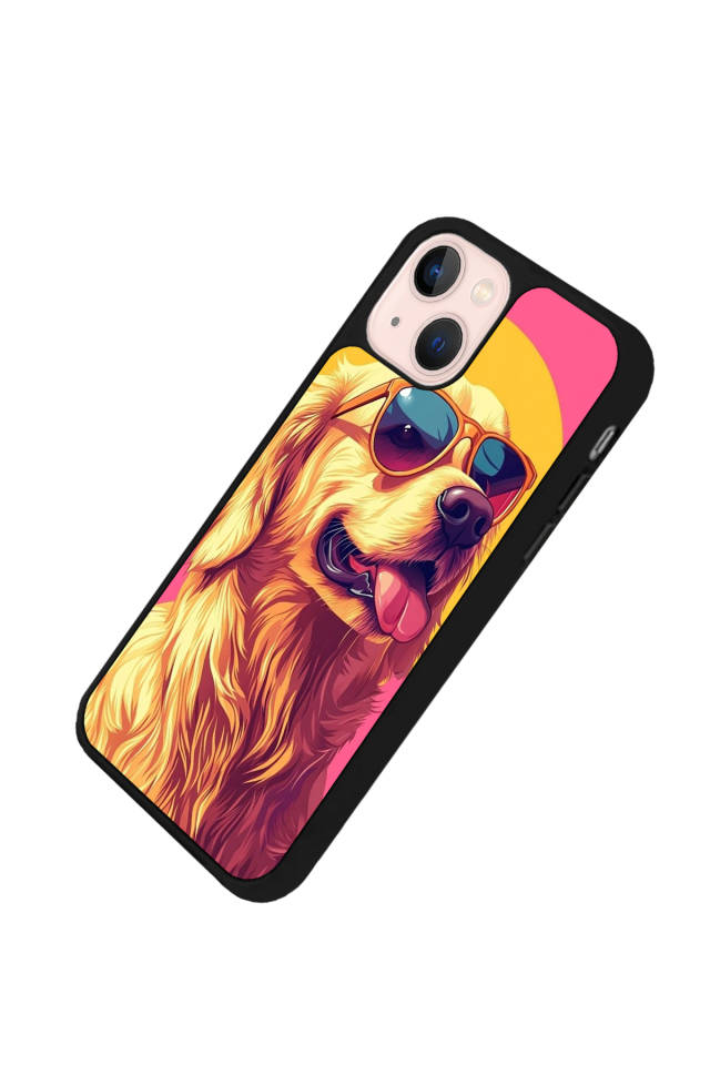 iPhone 14 Plus Uyumlu Golden Kopek Tasarımlı Glossy Premium Kılıf