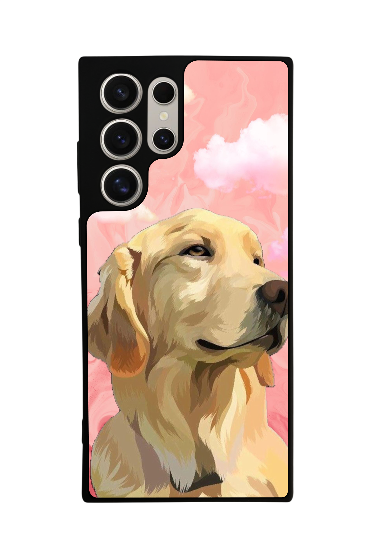 Samsung Galaxy S22 Ultra Uyumlu Golden Kopek Tasarımlı Glossy Premium Kılıf