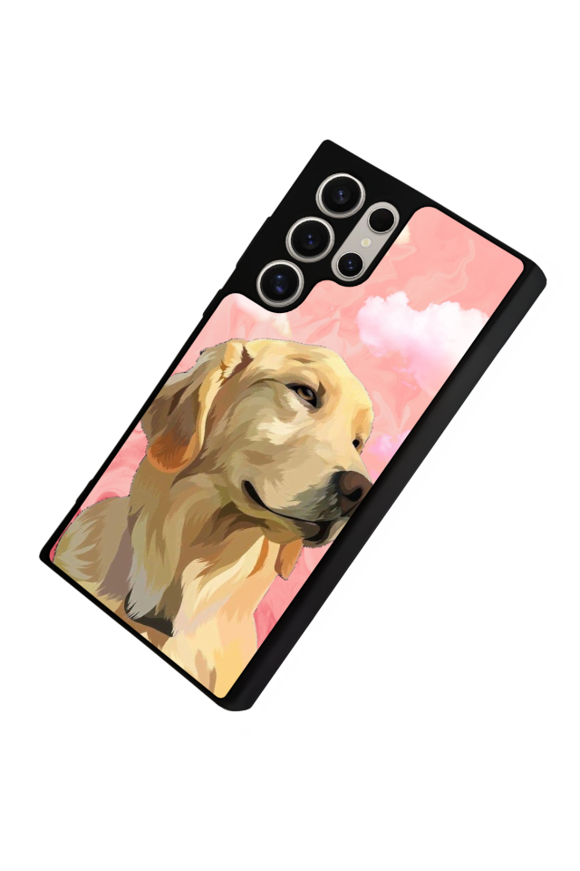 Samsung Galaxy S22 Ultra Uyumlu Golden Kopek Tasarımlı Glossy Premium Kılıf