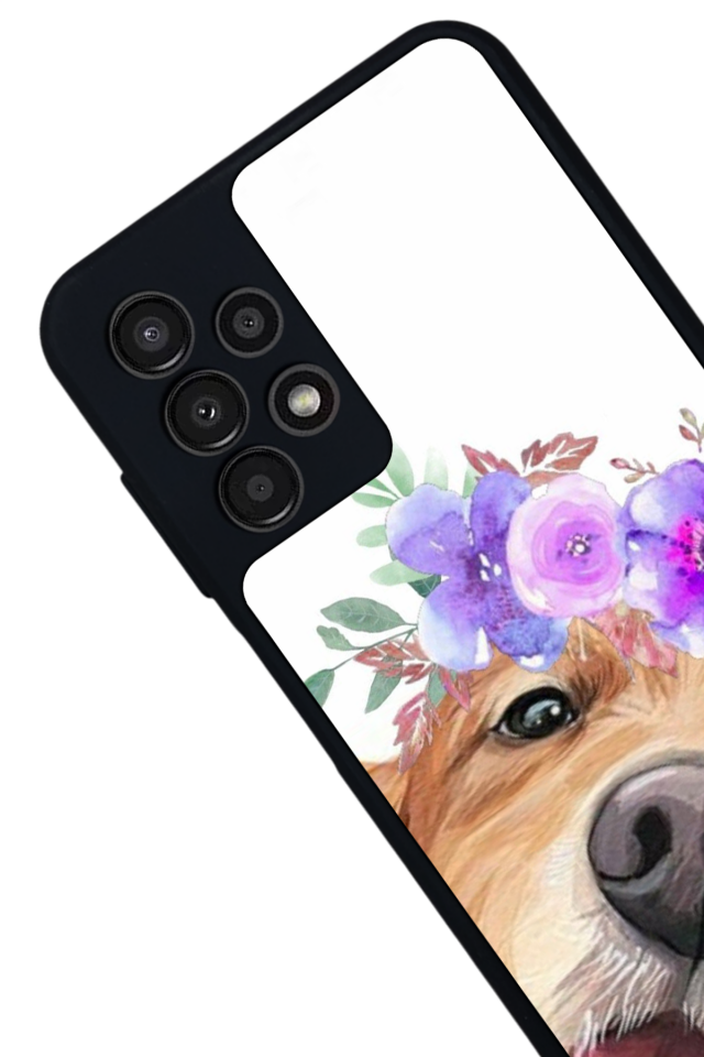 Samsung Galaxy A23 Uyumlu Golden Kopek Tasarımlı Glossy Premium Kılıf