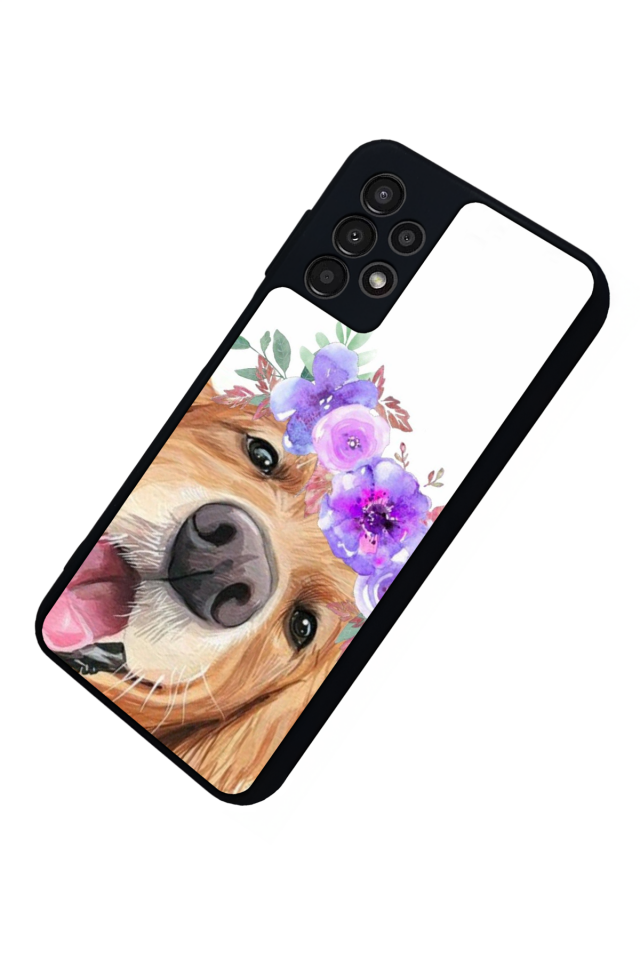 Samsung Galaxy A23 Uyumlu Golden Kopek Tasarımlı Glossy Premium Kılıf